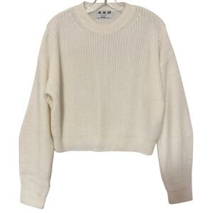 Bershka Knit Crew Neck Sweater Womens Sz Medium Cream